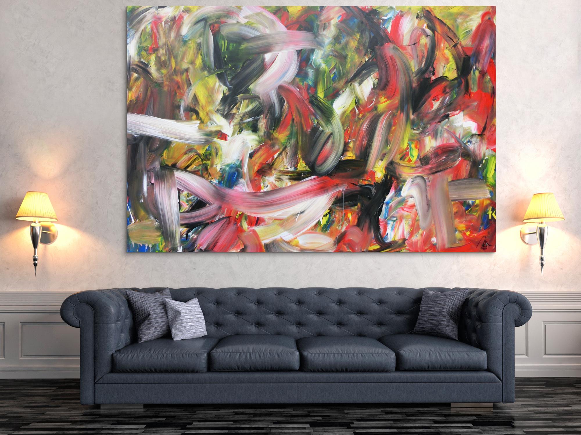 Abstraktes Acrylbild im Großformat sehr modern zeitgenössisch expressionismus