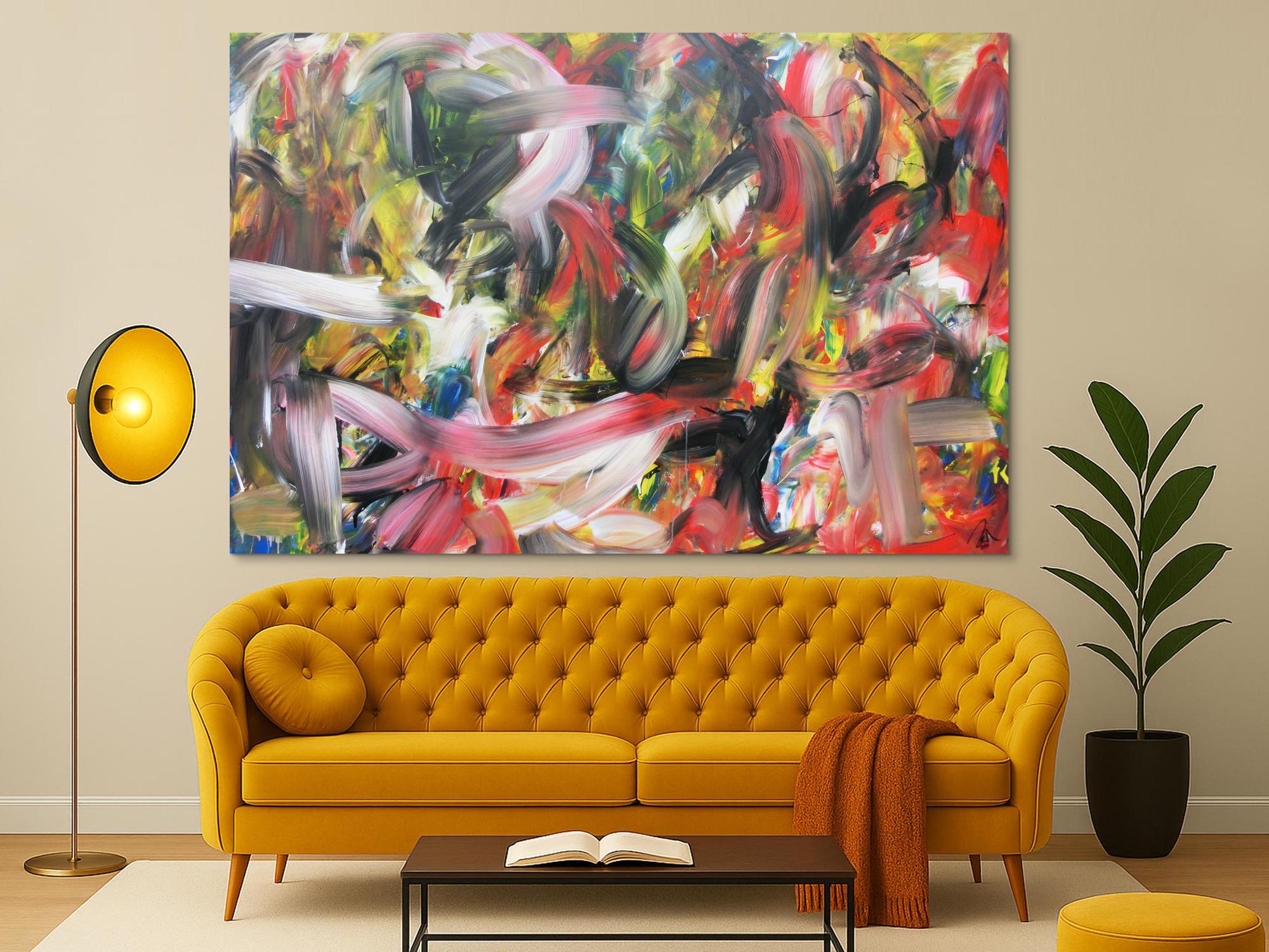 Abstraktes Acrylbild im Großformat sehr modern zeitgenössisch expressionismus