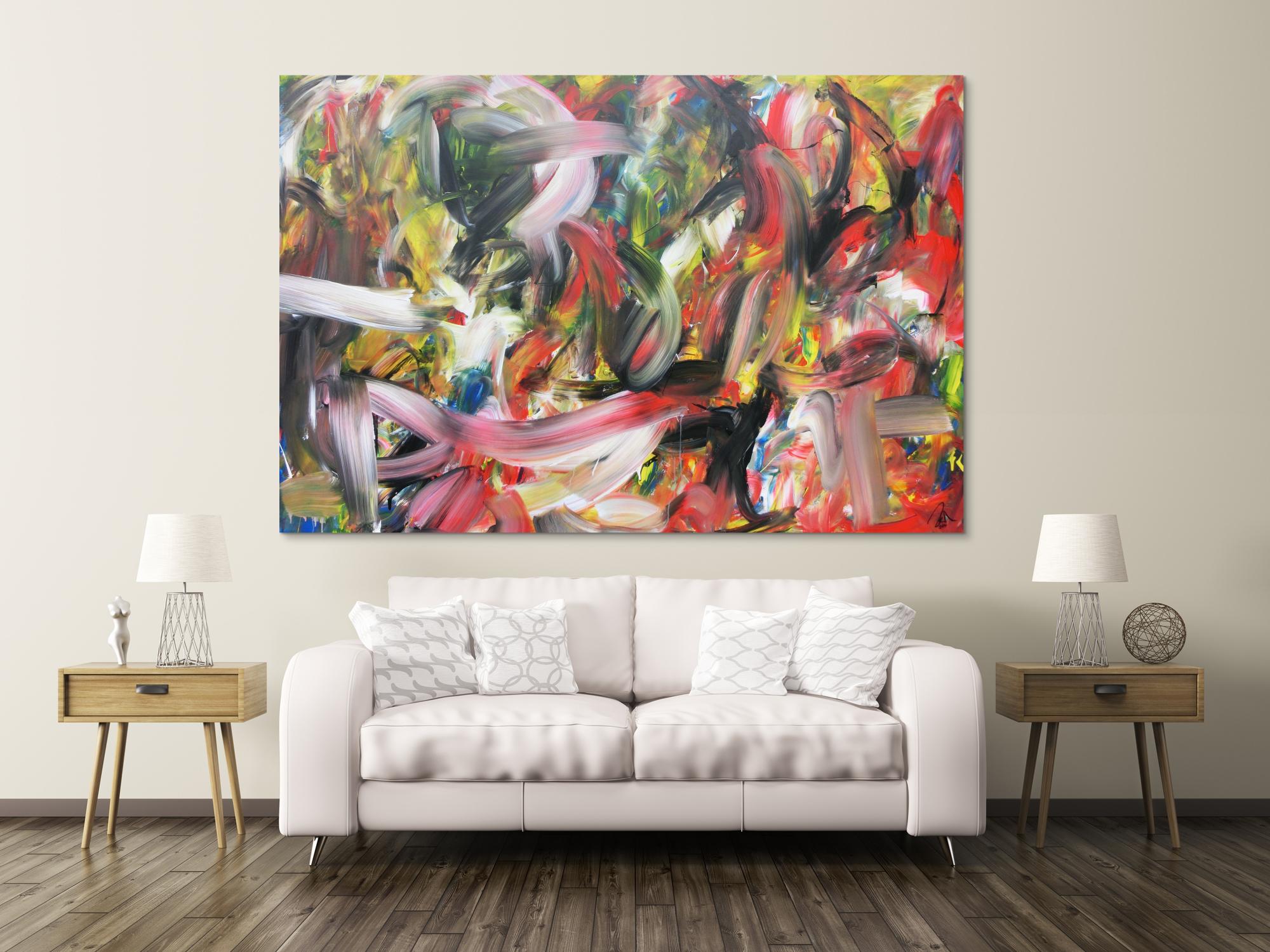 Abstraktes Acrylbild im Großformat sehr modern zeitgenössisch expressionismus