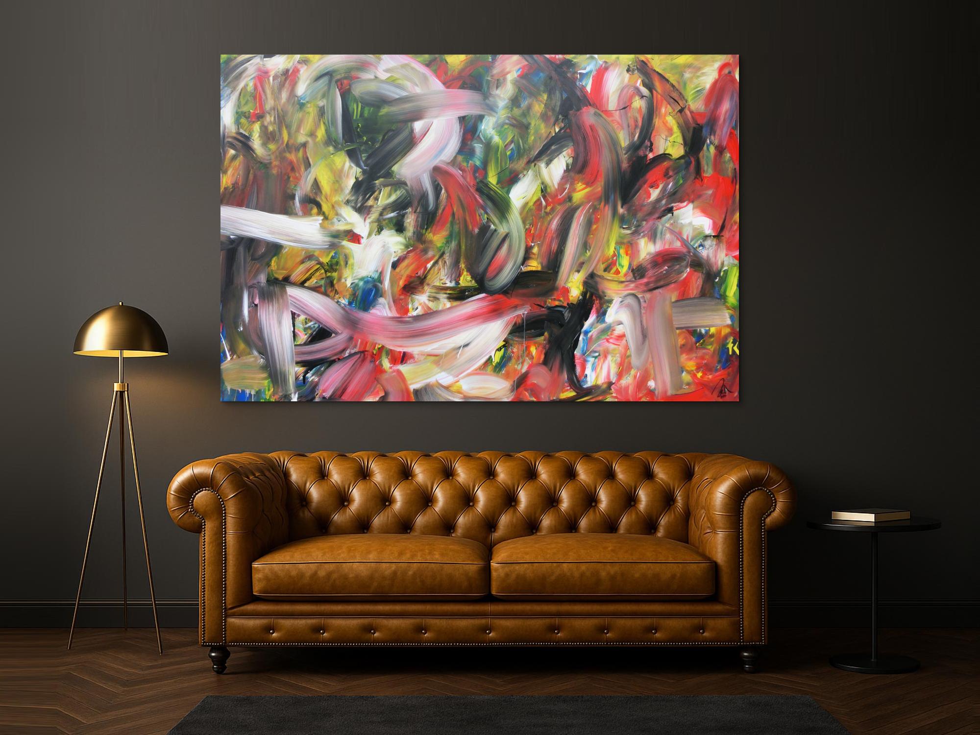 Abstraktes Acrylbild im Großformat sehr modern zeitgenössisch expressionismus