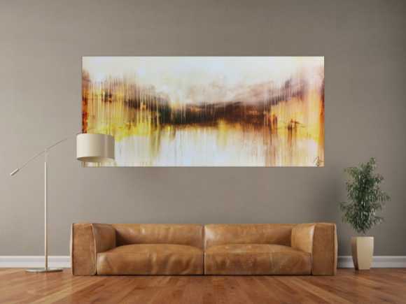 Abstraktes Acrylbild sehr modern mediterrane Farben Mischtechnik