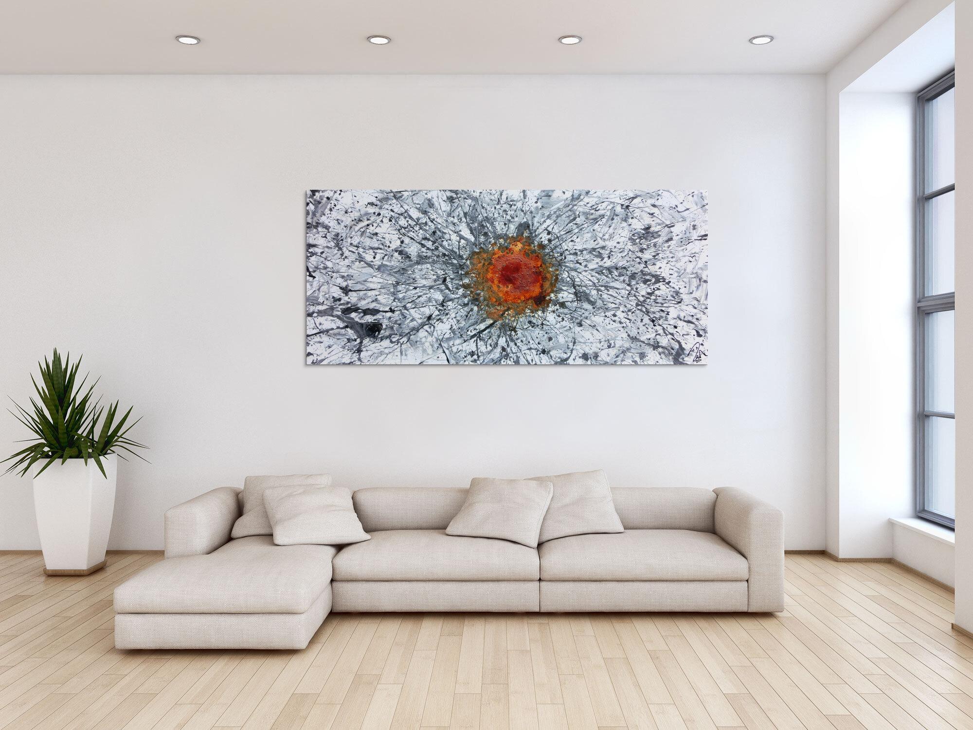 Abstraktes Gemälde Acryl und Rost Mischtechnik Action Painting Rust Art