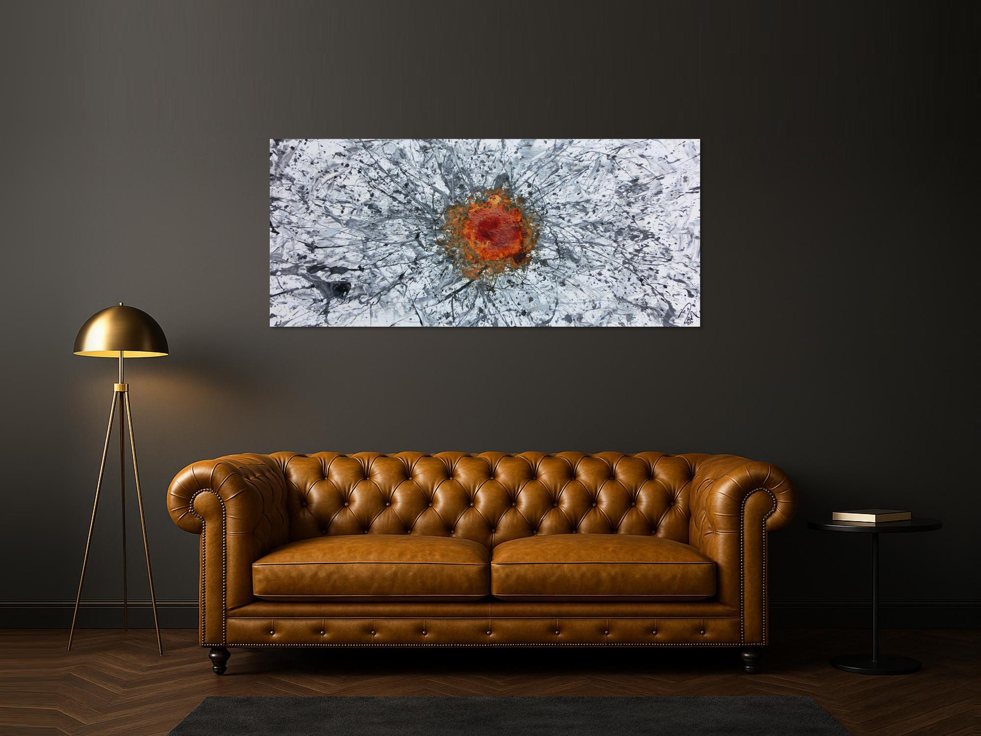 Abstraktes Gemälde Acryl und Rost Mischtechnik Action Painting Rust Art