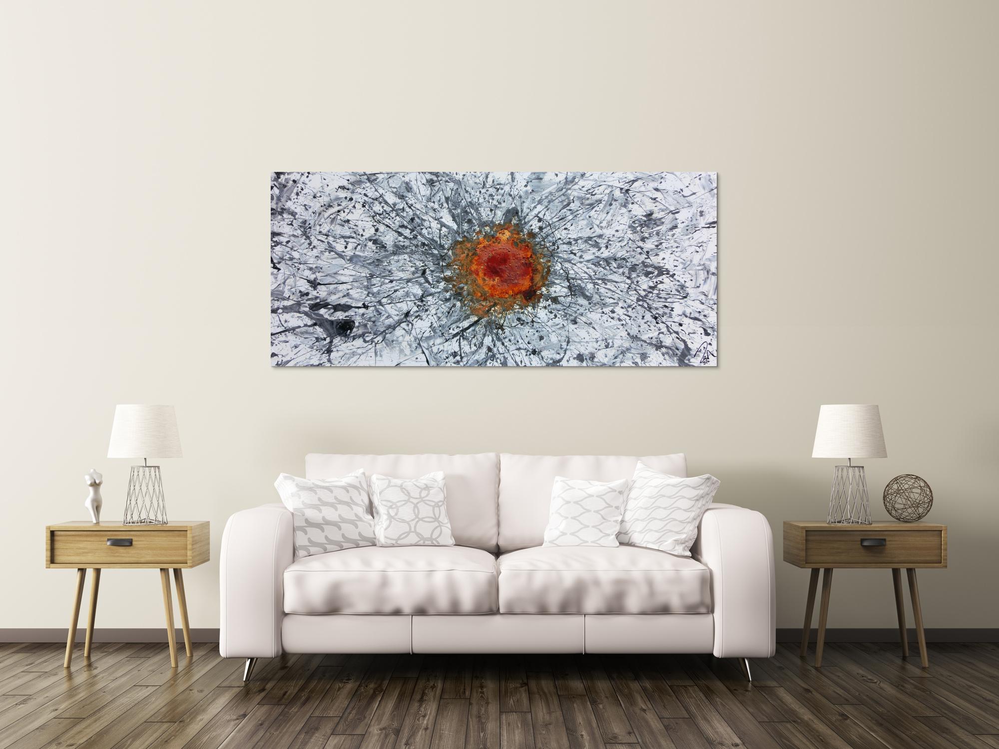 Abstraktes Gemälde Acryl und Rost Mischtechnik Action Painting Rust Art