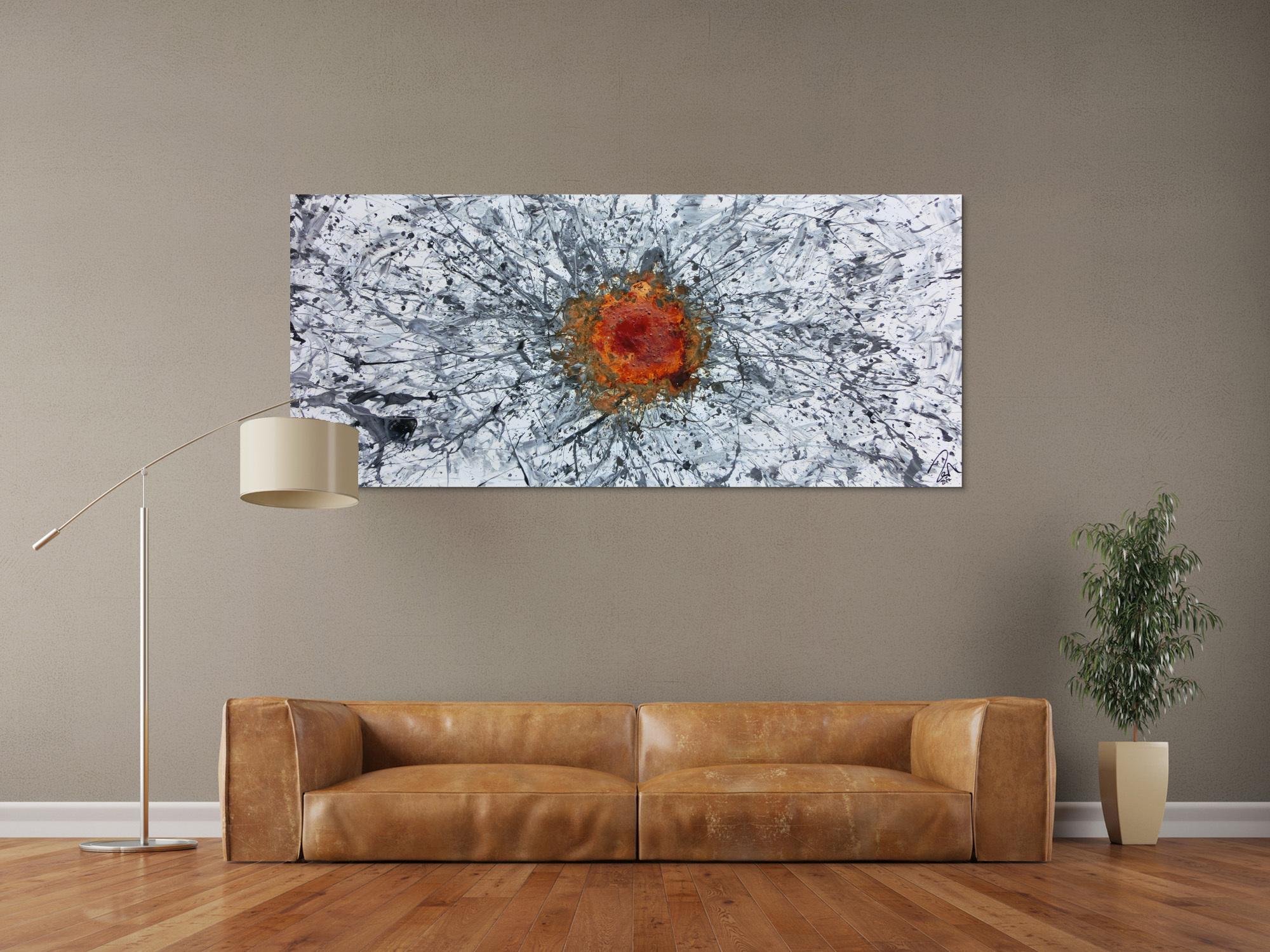 Abstraktes Gemälde Acryl und Rost Mischtechnik Action Painting Rust Art