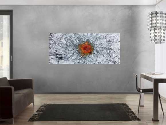 Abstraktes Gemälde Acryl und Rost Mischtechnik Action Painting Rust Art