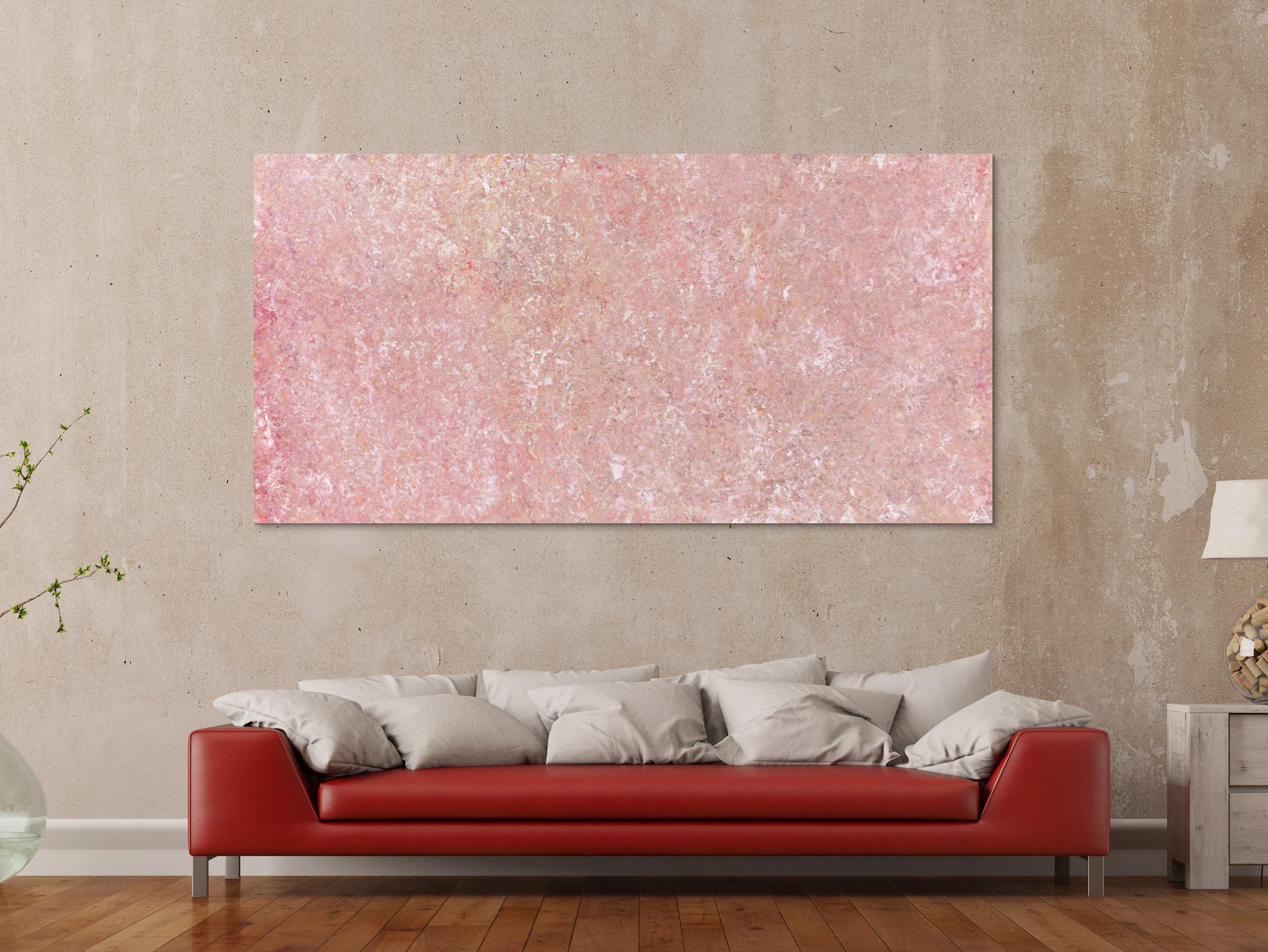 Abstrakes Bild Rosa Acryl