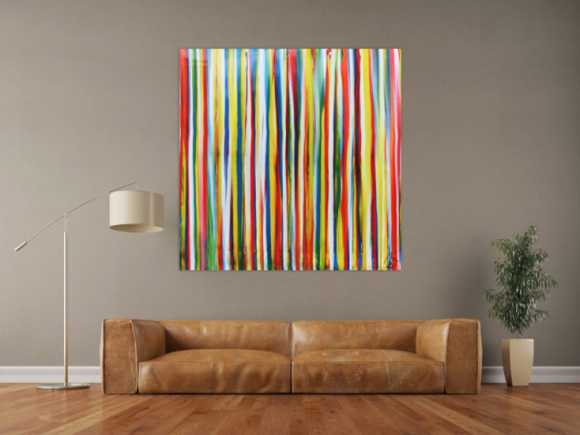 Abstraktes Acrylbild bunte Streifen sehr modern Spachteltechnik viele ...