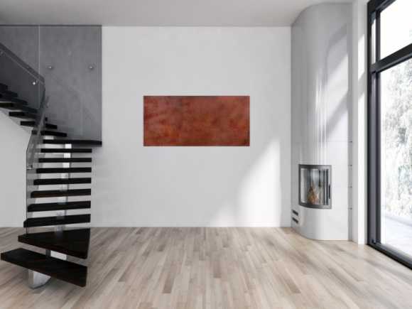 Abstraktes Bild aus echtem Rost sehr modern dunkle Farbe Rust Art - Kust aus Rost