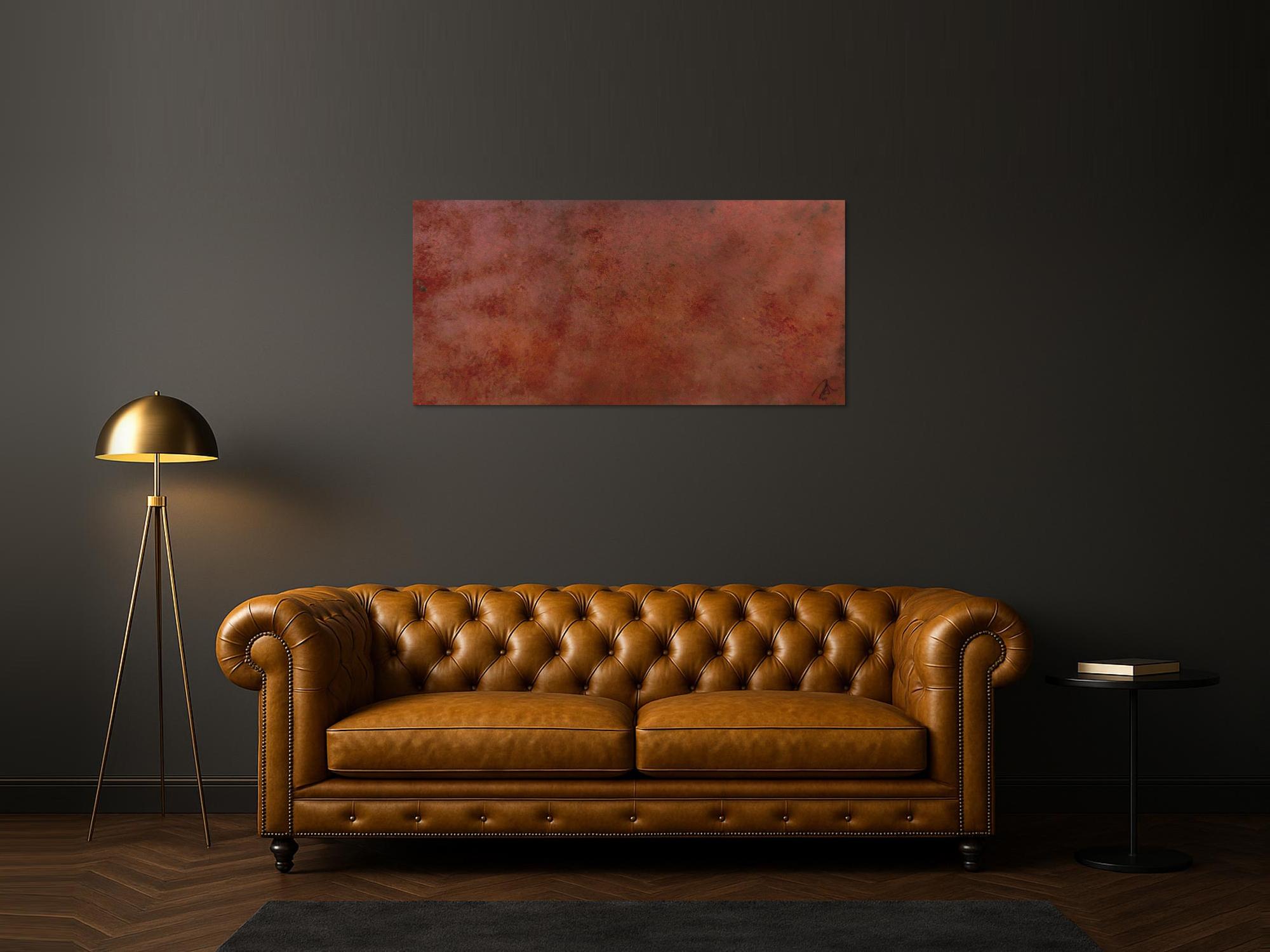 Abstraktes Bild aus echtem Rost sehr modern dunkle Farbe Rust Art - Kust aus Rost