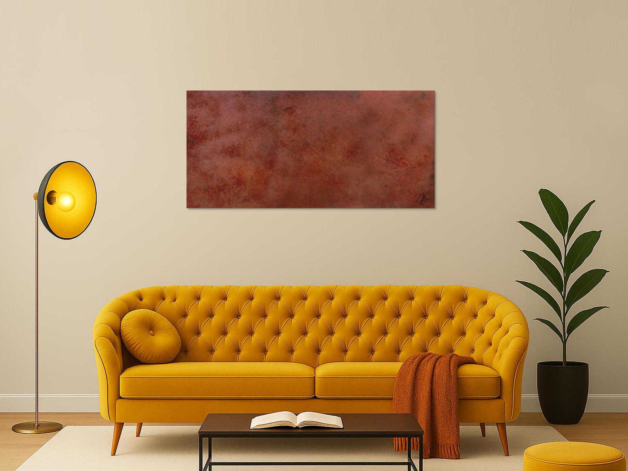 Abstraktes Bild aus echtem Rost sehr modern dunkle Farbe Rust Art - Kust aus Rost