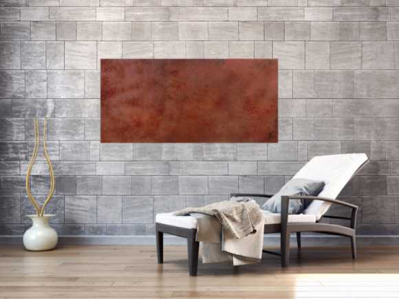Abstraktes Bild aus echtem Rost sehr modern dunkle Farbe Rust Art - Kust aus Rost