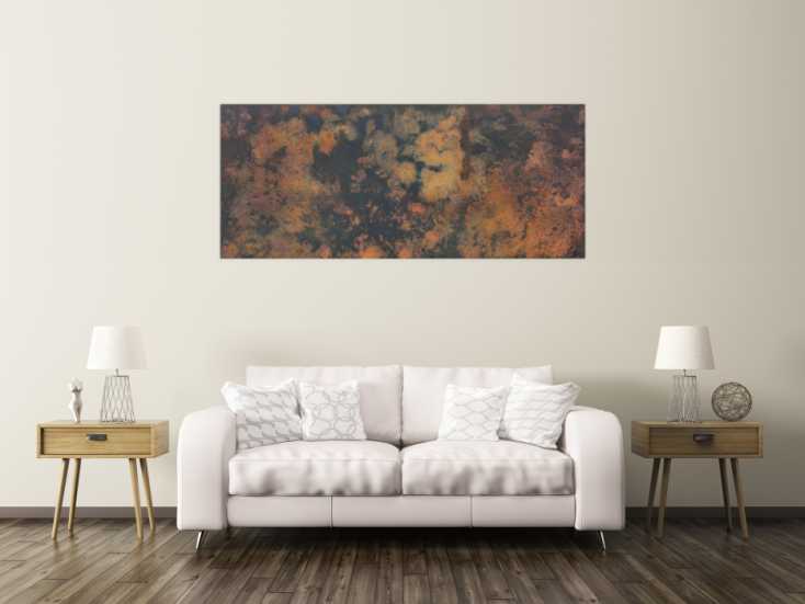 Kunst aus Rost. Abstrakte Bilder aus echtem Rost auf Leinwand.