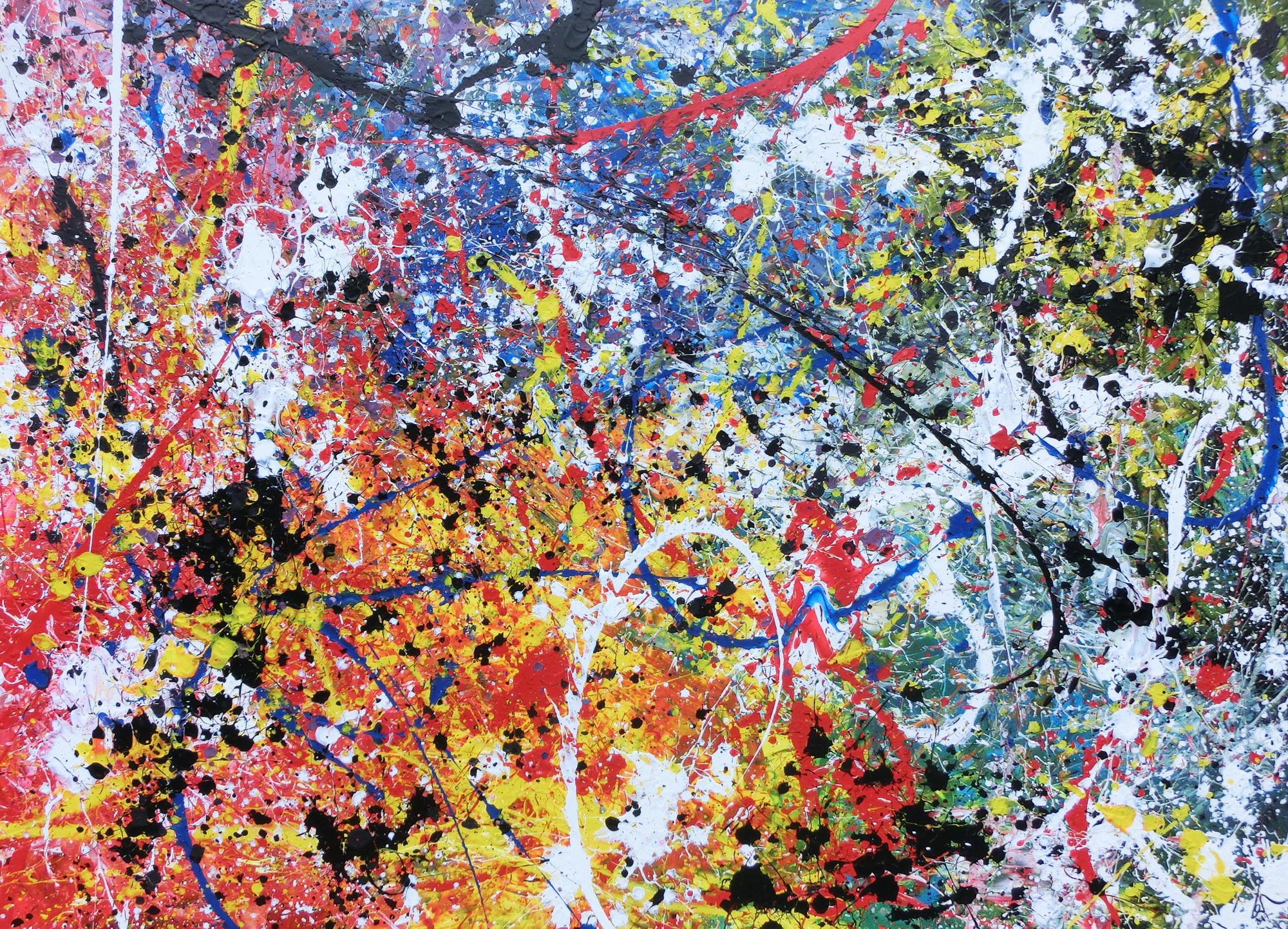 Abstraktes Acrylbild sehr groß modern Action Painting abstrakt expressionistisch