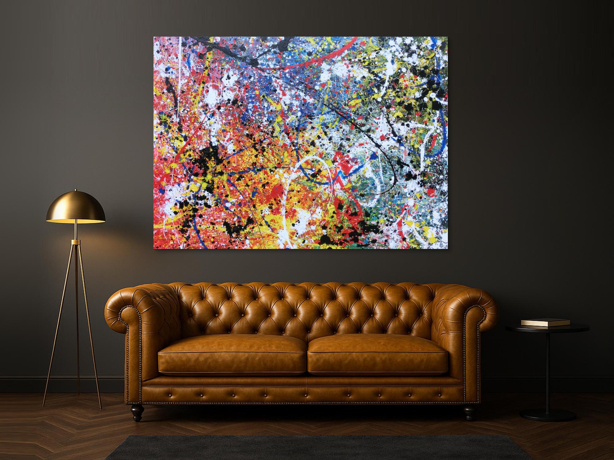 Abstraktes Acrylbild sehr groß modern Action Painting abstrakt expressionistisch