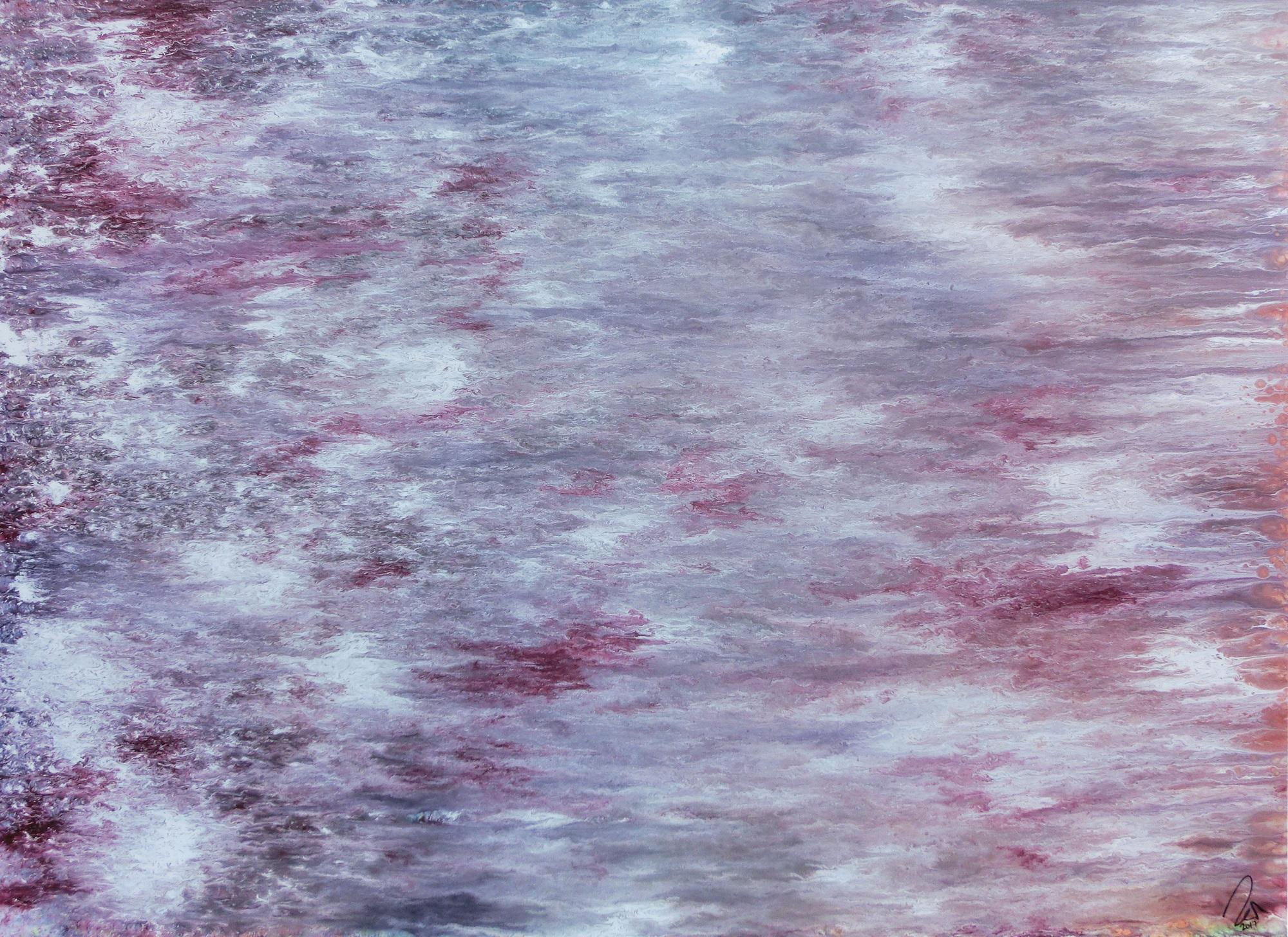 Abstraktes Acrylbild helle Farben Flieder Pastell modern zeitgenössisch