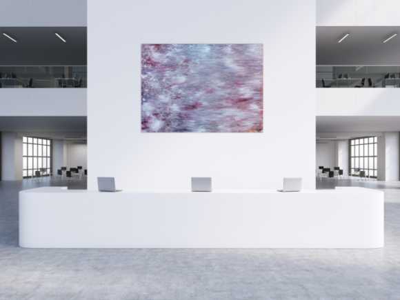 Abstraktes Acrylbild helle Farben Flieder Pastell modern zeitgenössisch