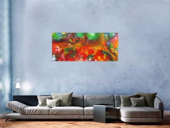 Abstraktes Acrylbild sehr bunt Fließtechnik sehr modern zeitgenösstisch Fluid Painting