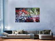 Abstraktes Acrylbild Action Painting Mischtechnik sehr modern dunkel und bunt