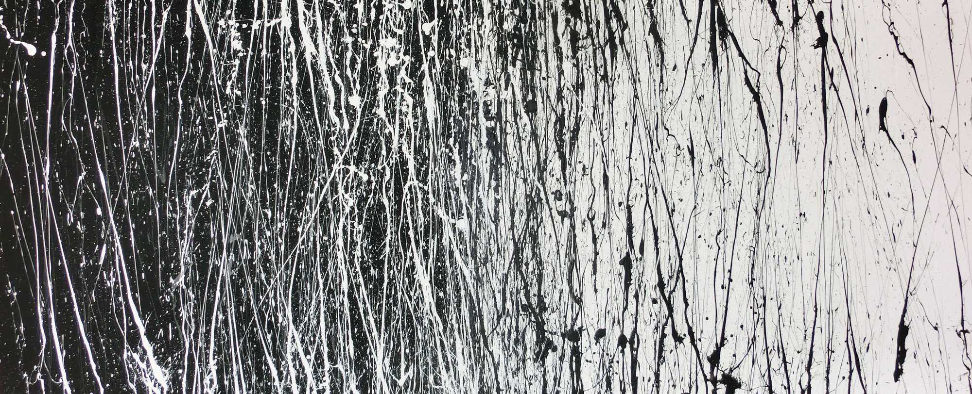 Abstraktes Acrylbild schwarz weiß modern