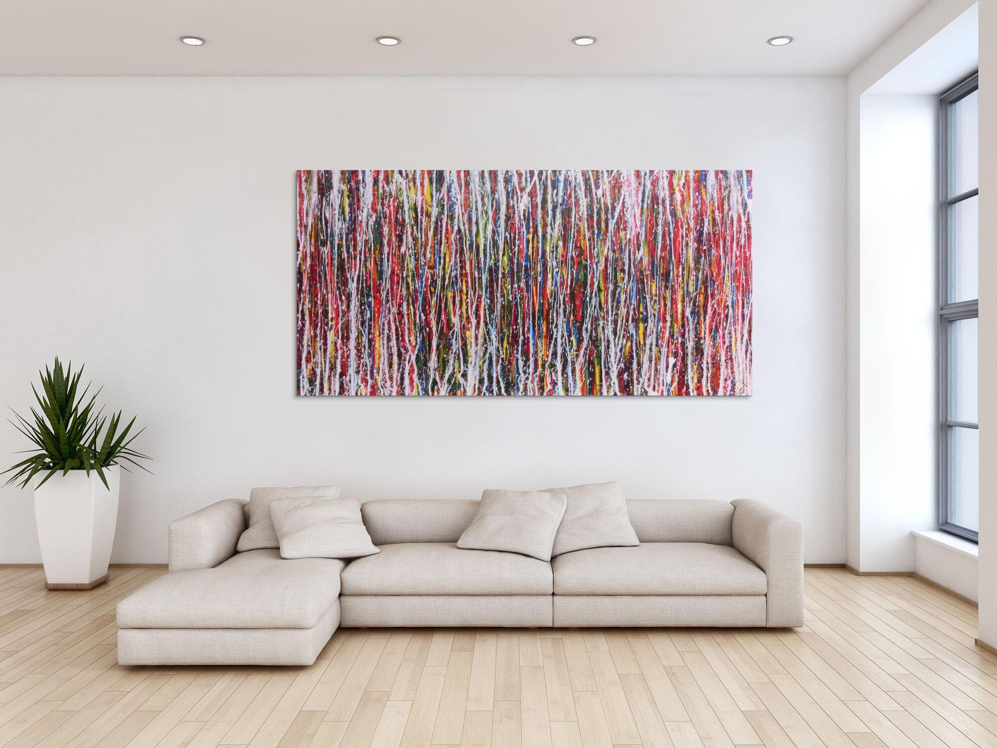 Abstraktes Bild sehr bunt modern Action Painting zeitgenössisch und groß