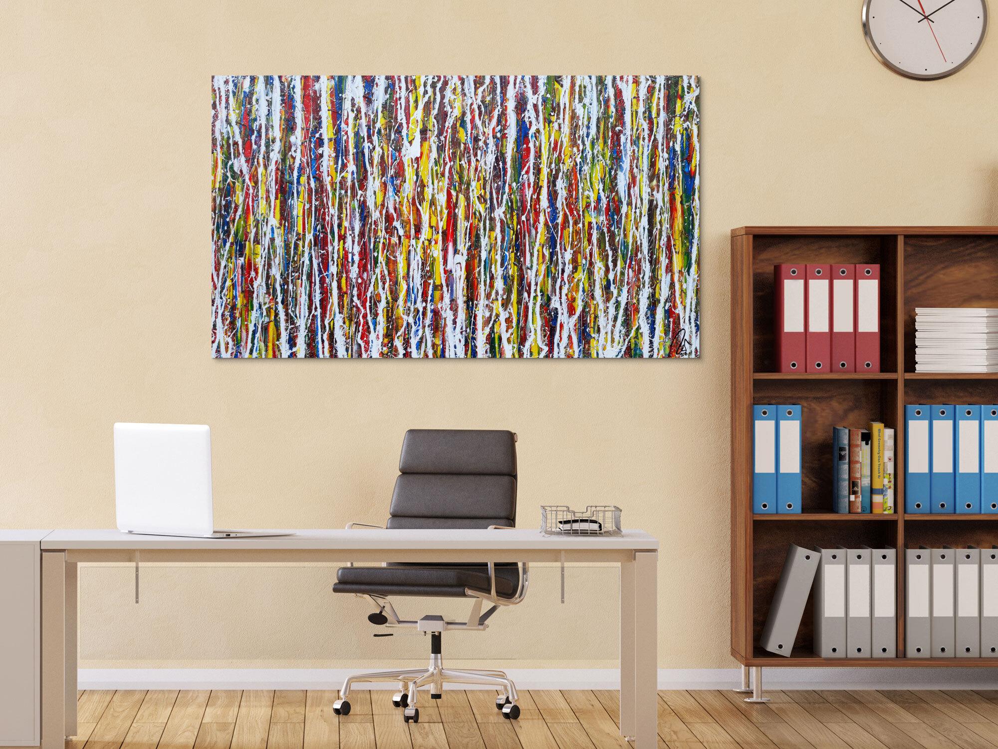 Abstraktes Acrylbild sehr bunt modern art Action Painting modern zeitgenössisch