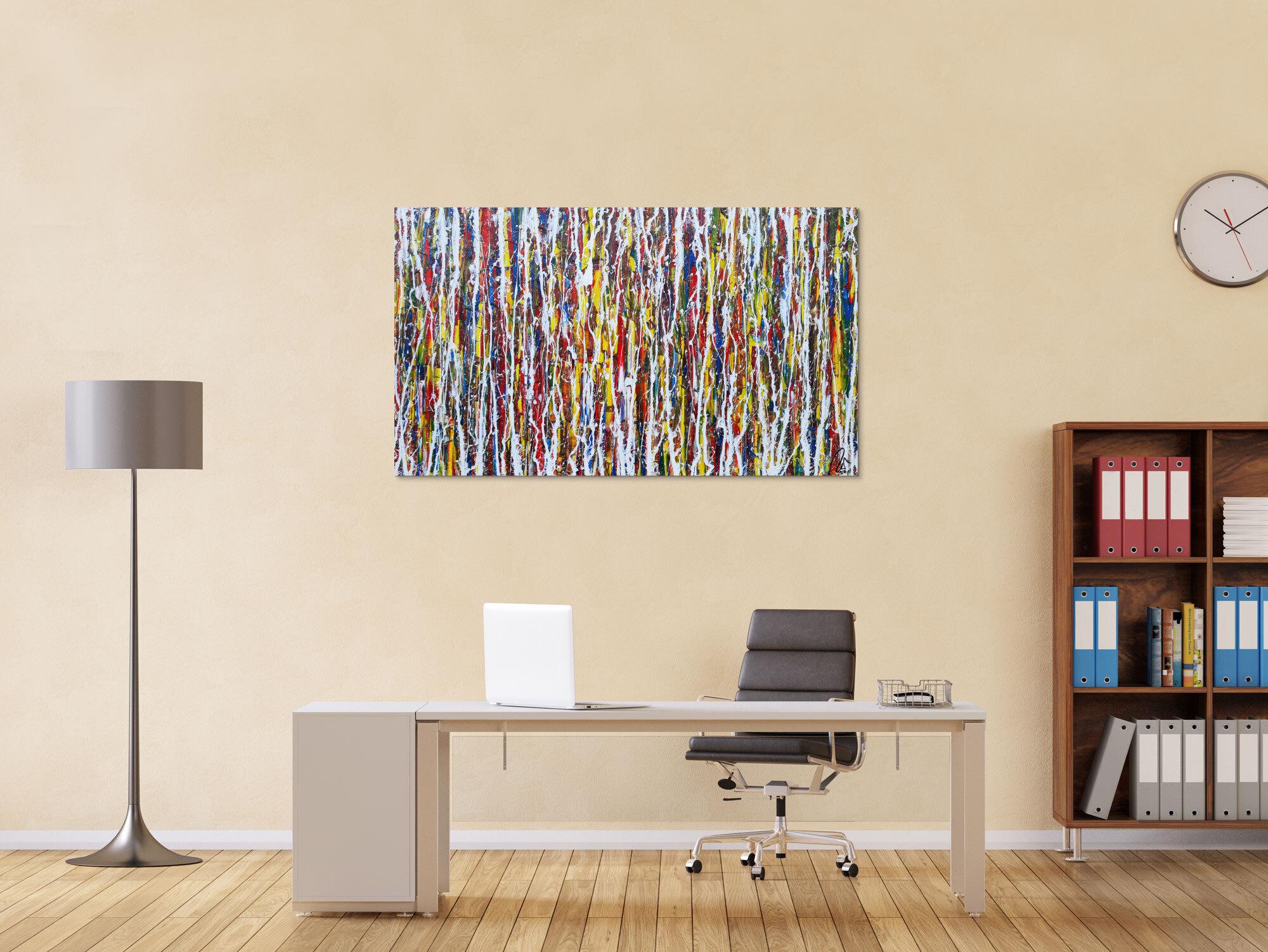 Abstraktes Acrylbild sehr bunt modern art Action Painting modern zeitgenössisch