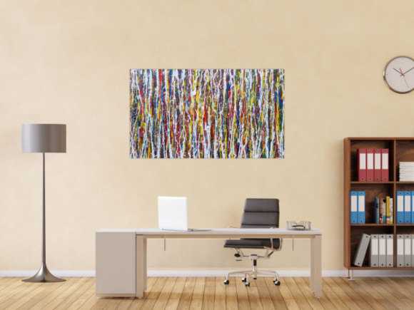 Abstraktes Acrylbild sehr bunt modern art Action Painting modern zeitgenössisch