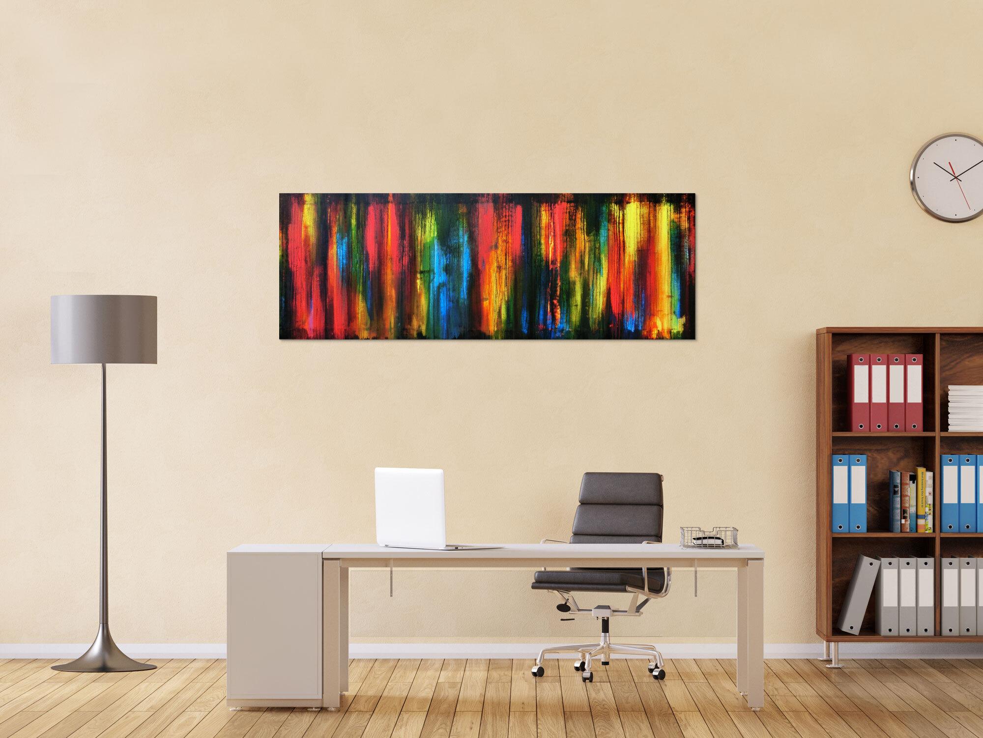 Abstraktes Acrylbild vintage bunt