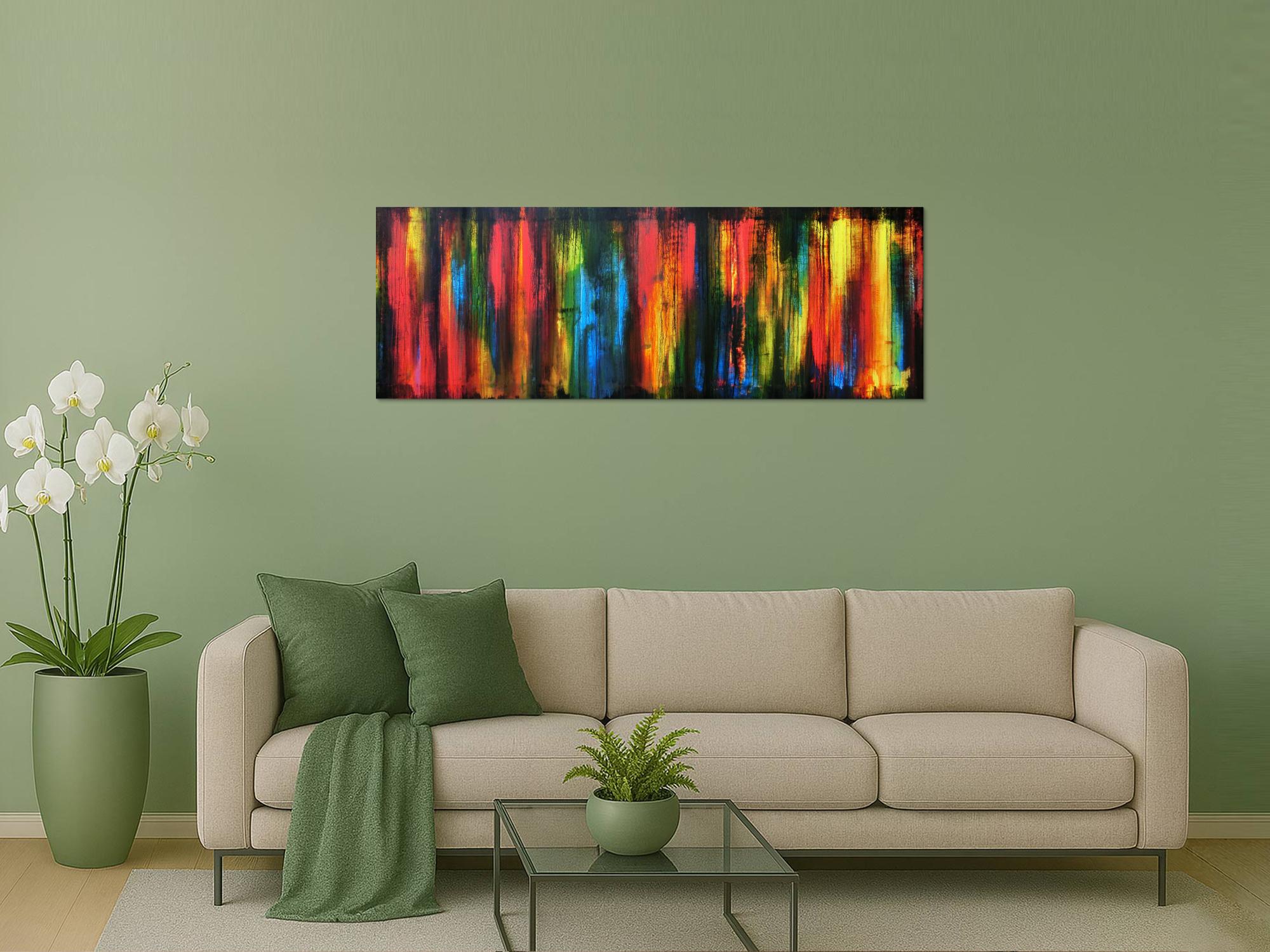 Abstraktes Acrylbild vintage bunt