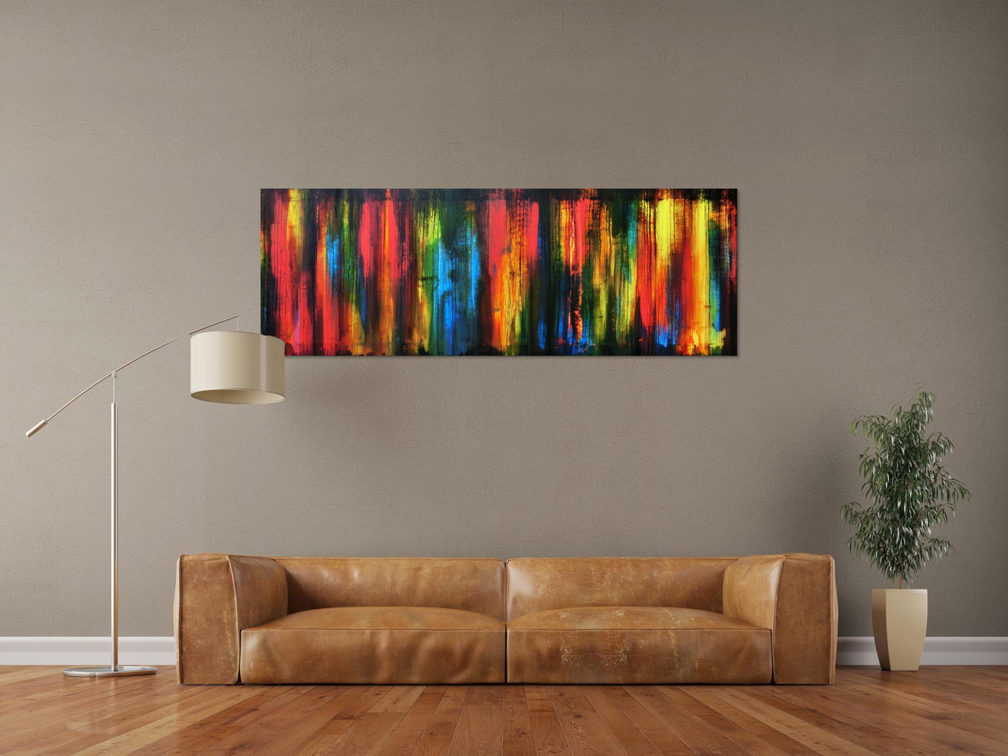 Abstraktes Acrylbild vintage bunt