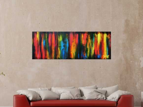 Abstraktes Acrylbild vintage bunt