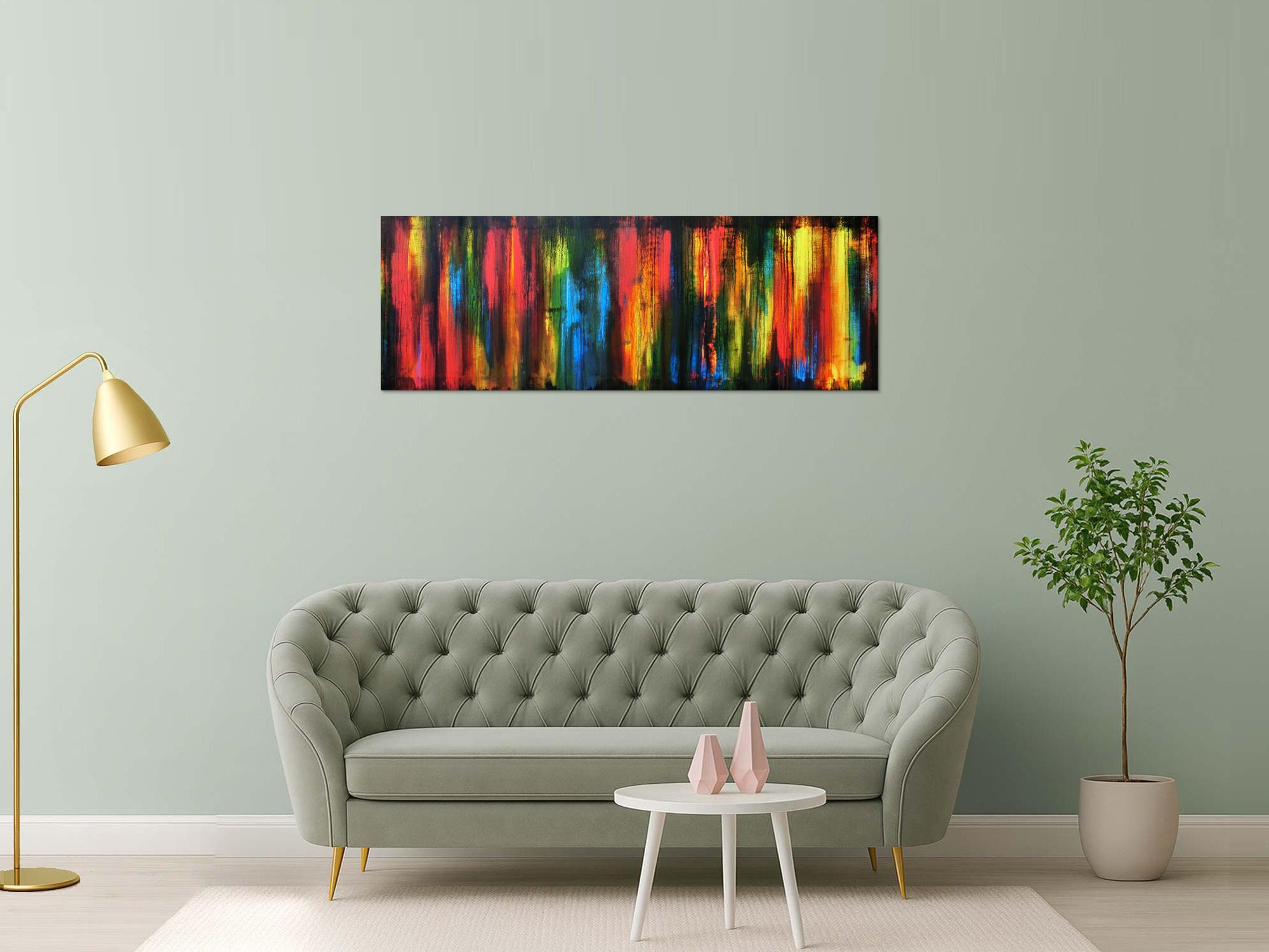 Abstraktes Acrylbild vintage bunt