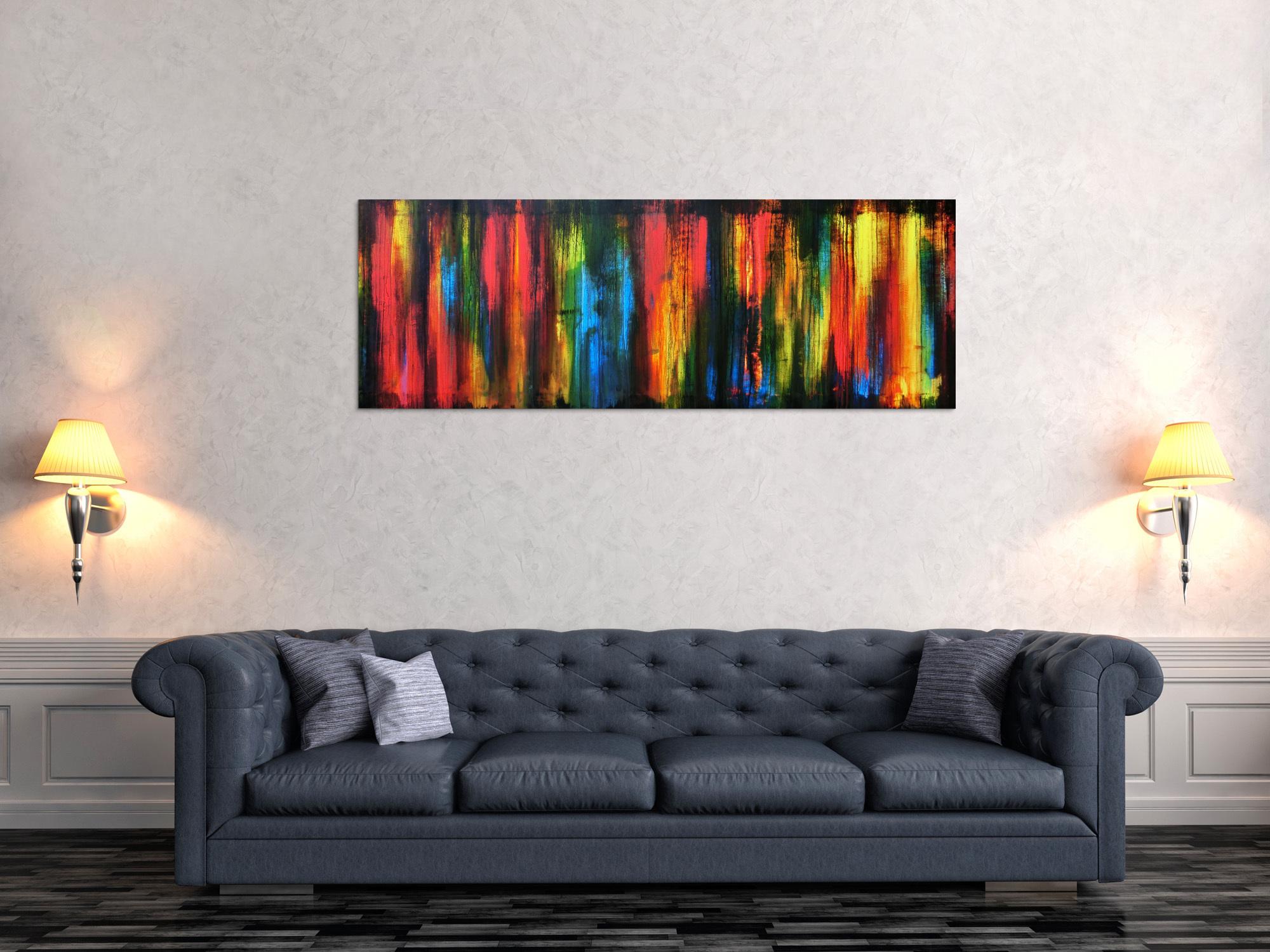 Abstraktes Acrylbild vintage bunt