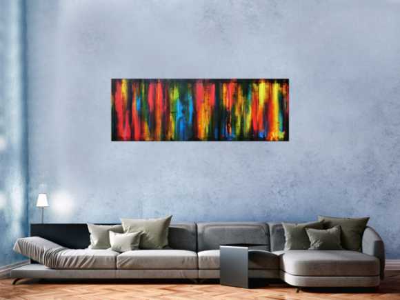 Abstraktes Acrylbild vintage bunt