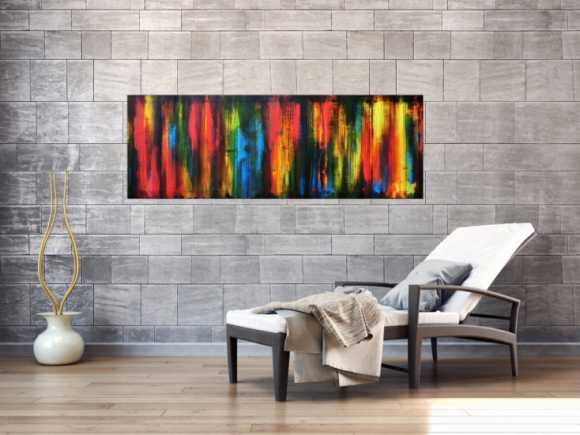 Abstraktes Acrylbild vintage bunt