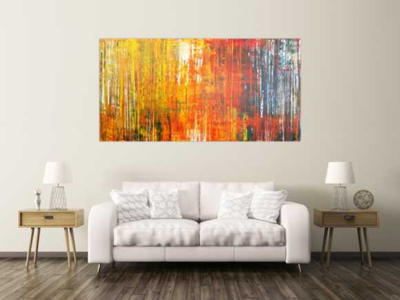 Abstraktes Acrylbild sehr modern bunte Farben Spachteltechnik Modern Art