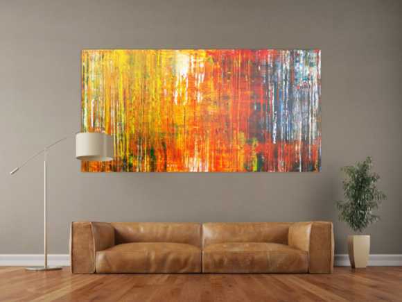Abstraktes Acrylbild sehr modern bunte Farben Spachteltechnik Modern Art