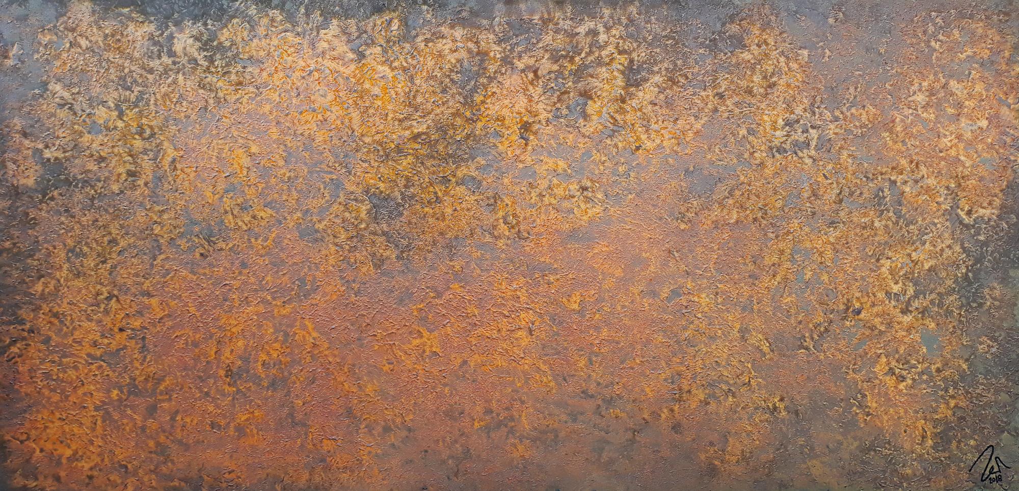 Abstraktes Gemälde aus echtem Rost sehr modern