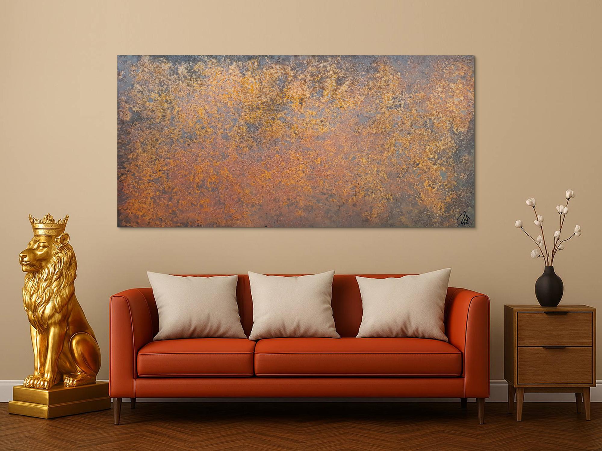 Abstraktes Gemälde aus echtem Rost sehr modern