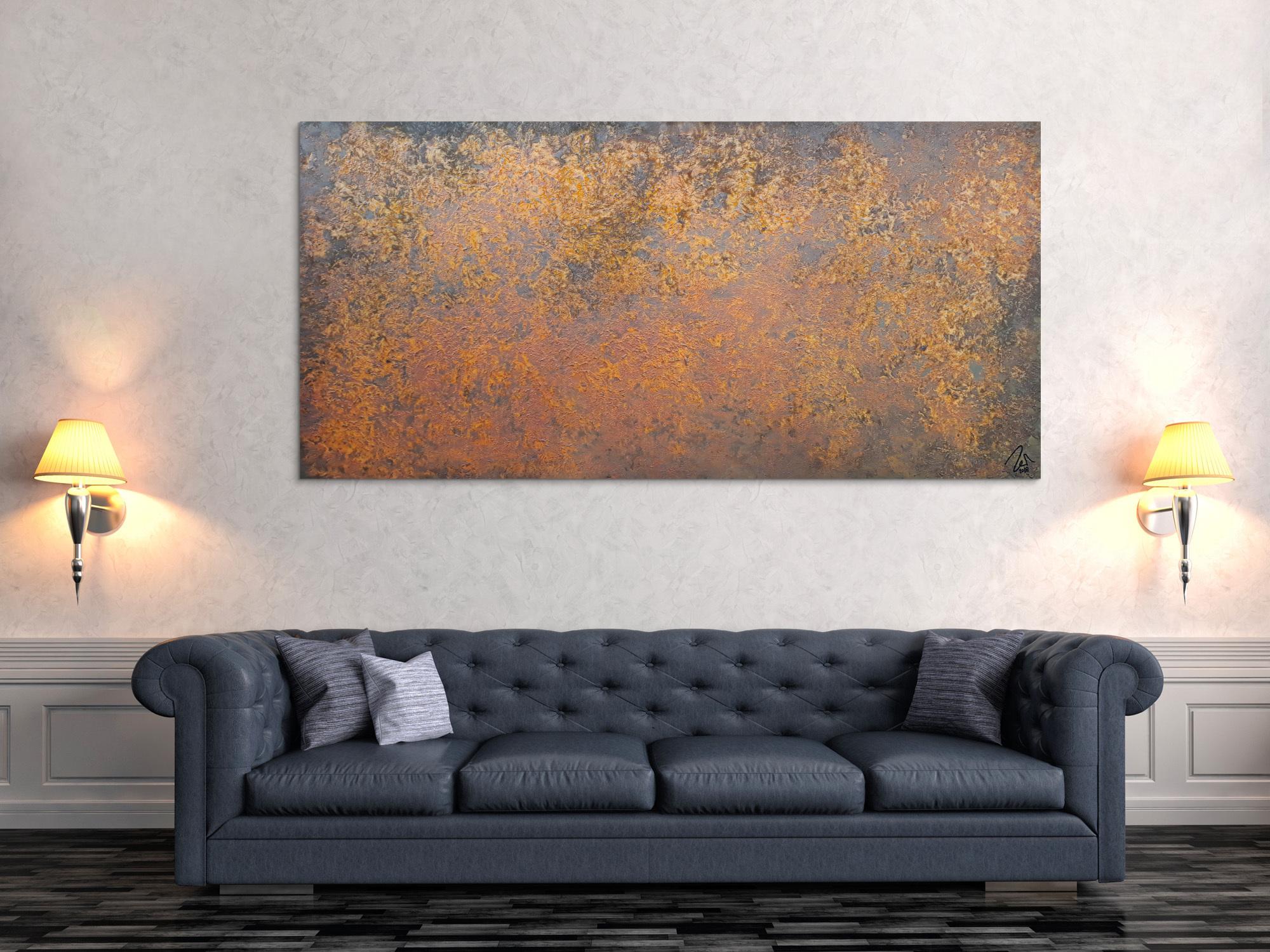 Abstraktes Gemälde aus echtem Rost sehr modern