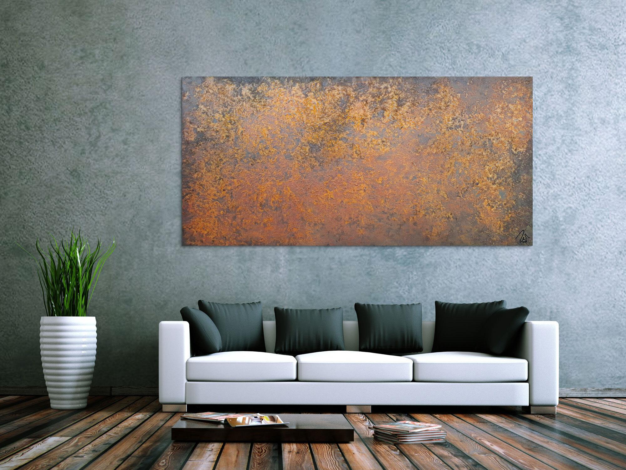 Abstraktes Gemälde aus echtem Rost sehr modern