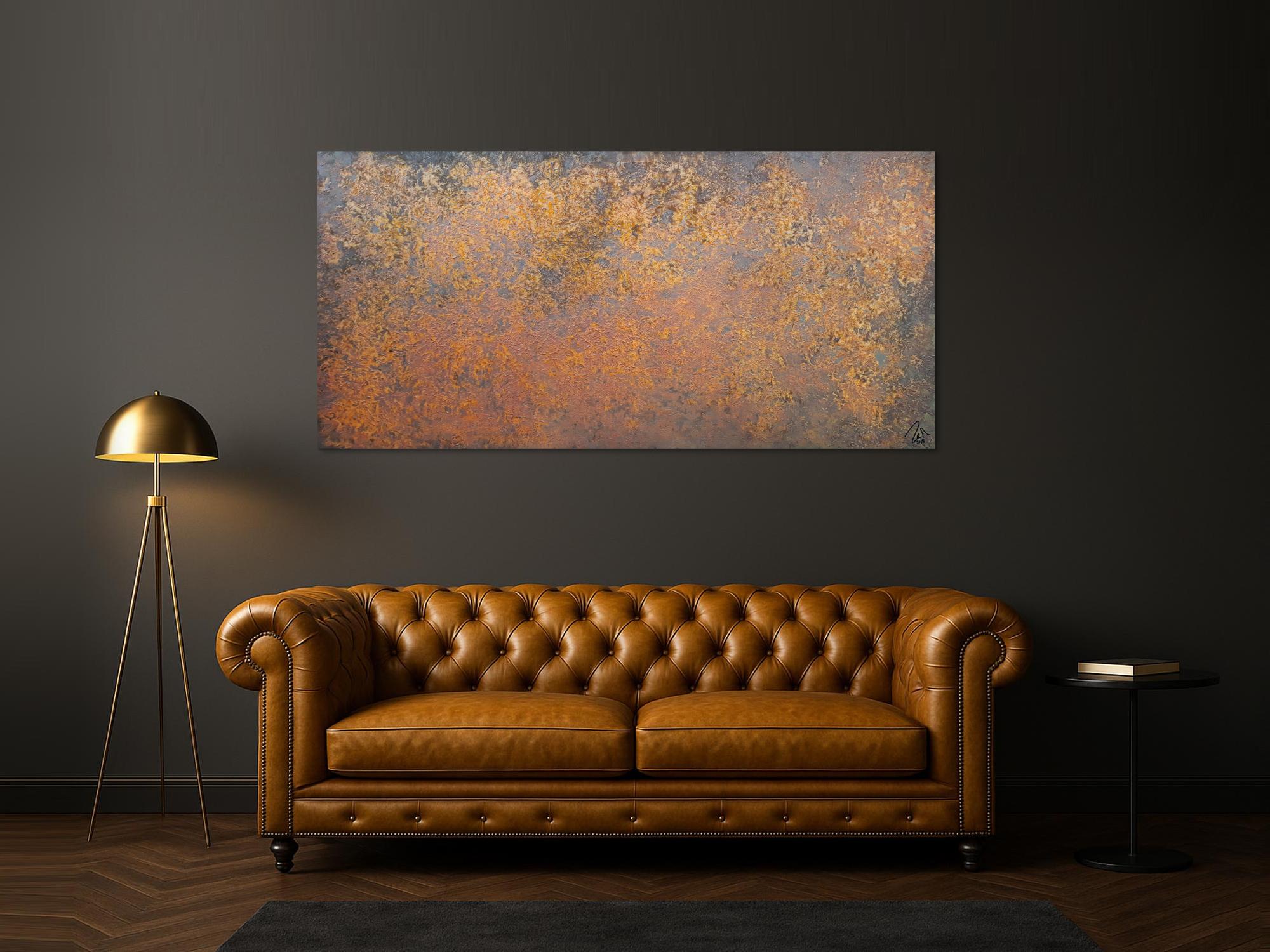 Abstraktes Gemälde aus echtem Rost sehr modern