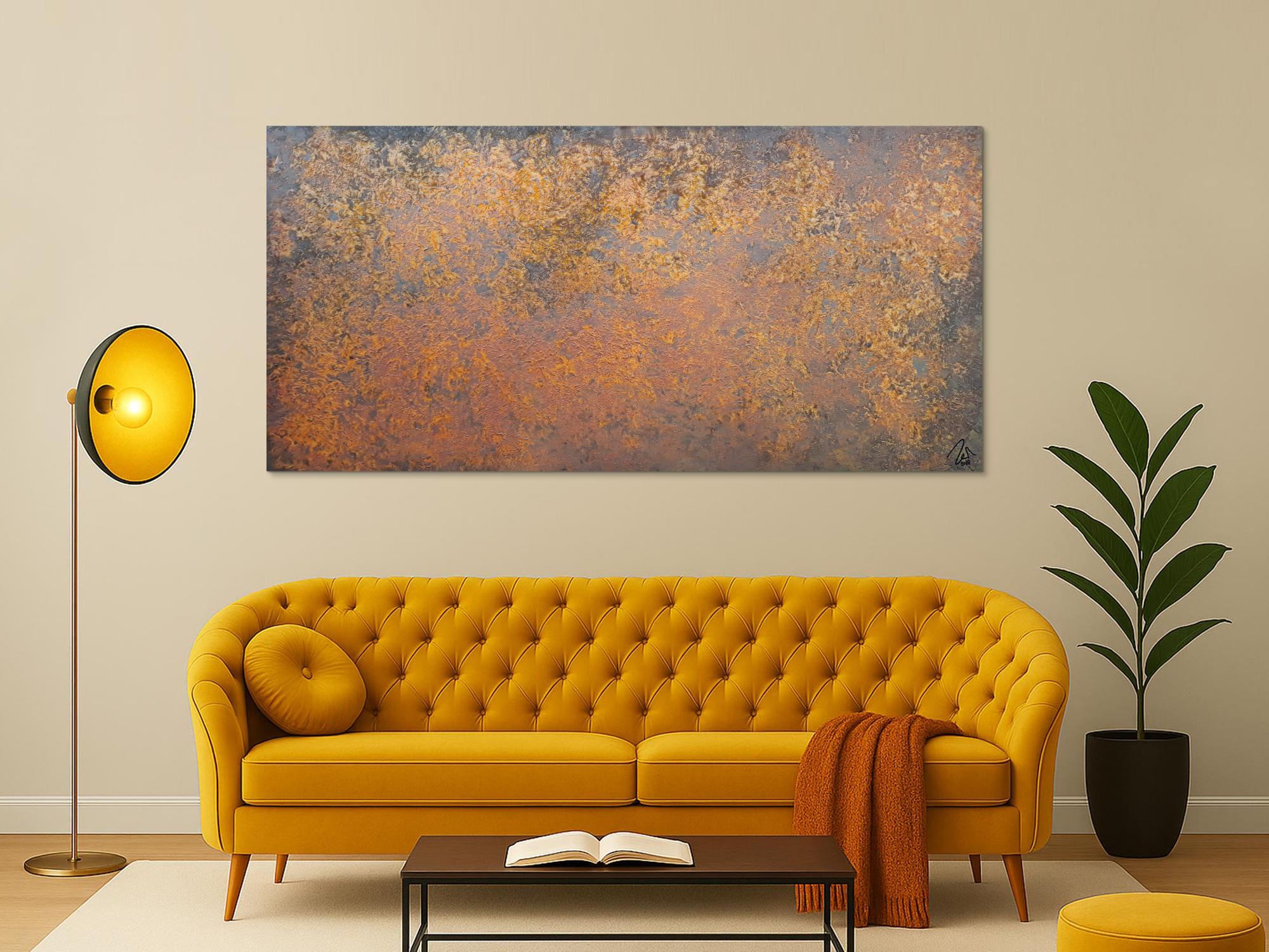 Abstraktes Gemälde aus echtem Rost sehr modern