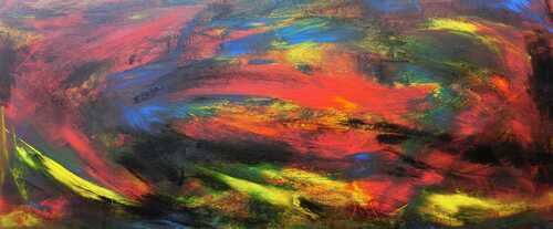 Abstraktes Acrybild bunt modern