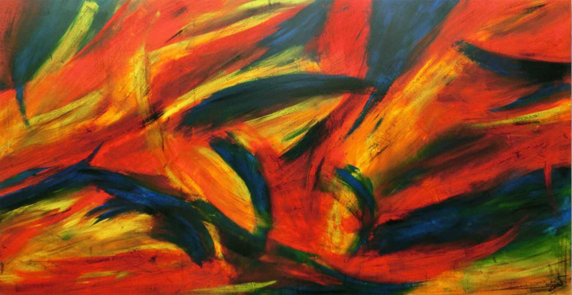 Abstraktes Acrylbild bunt 