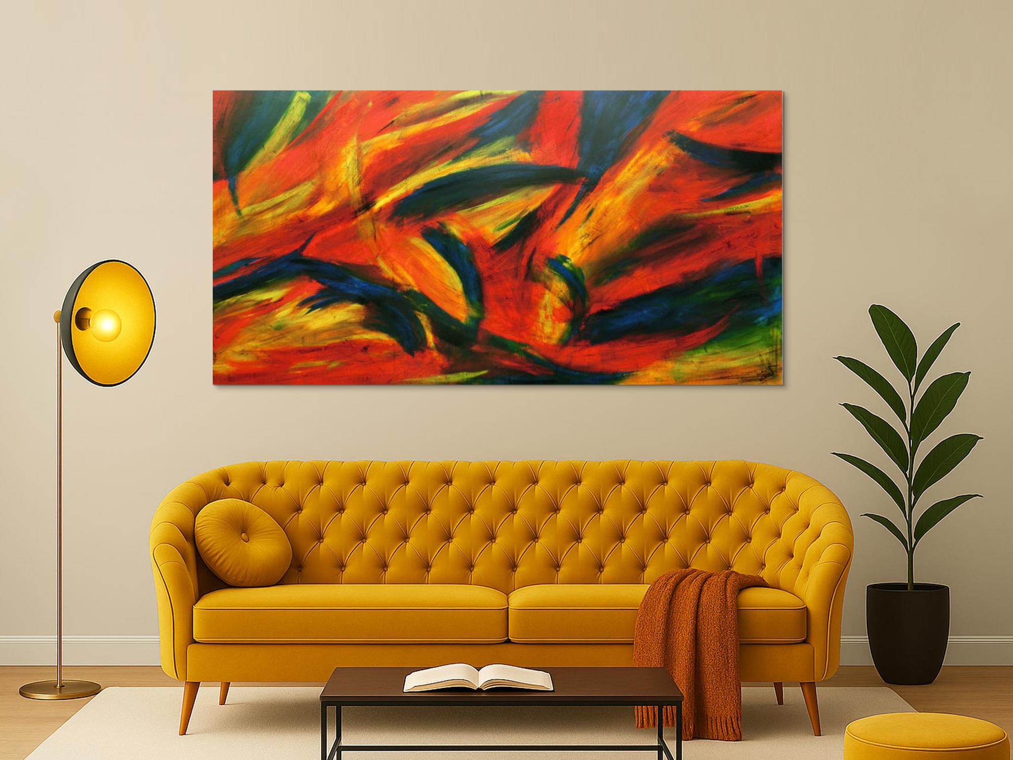 Abstraktes Acrylbild bunt 