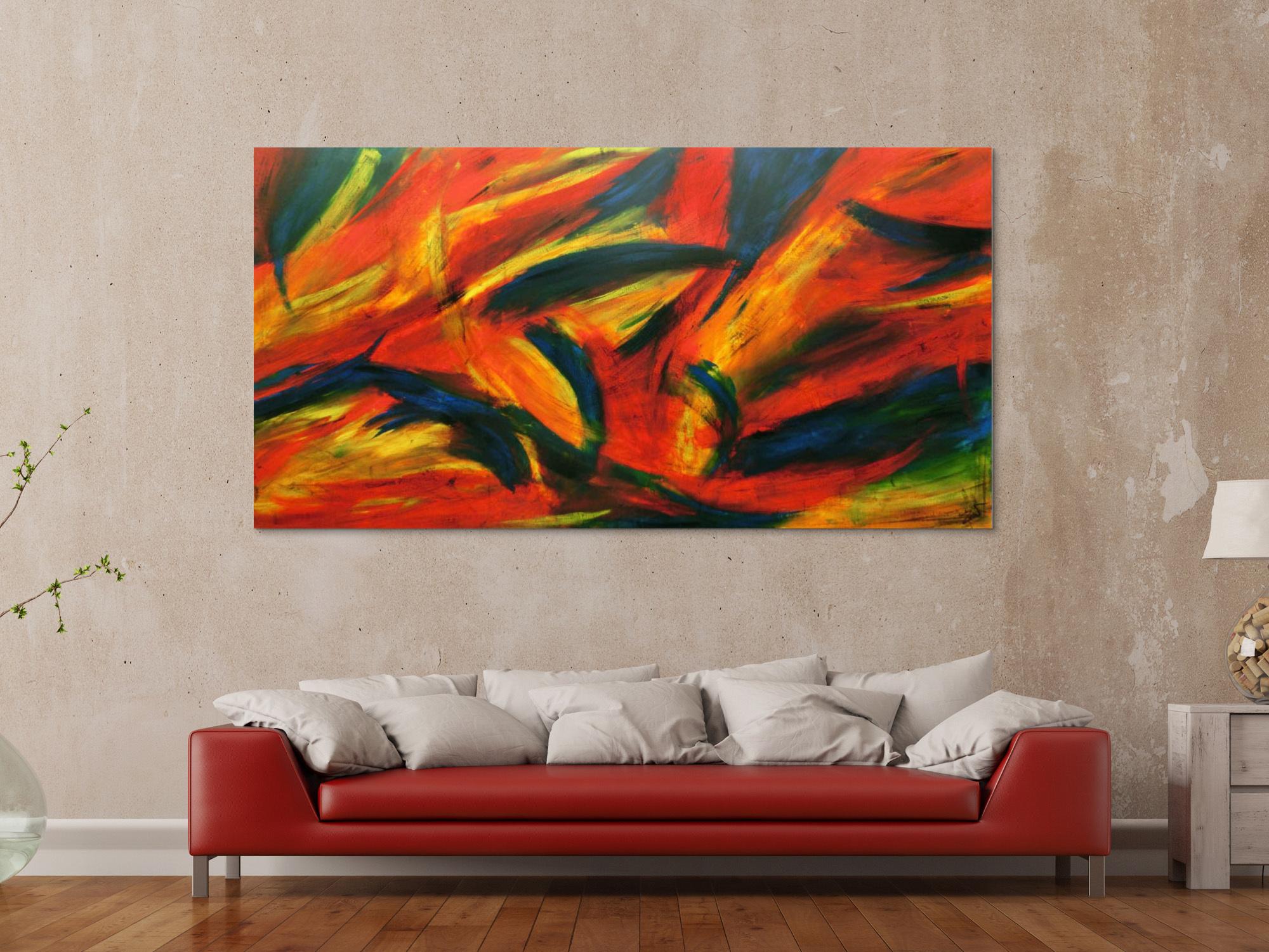 Abstraktes Acrylbild bunt 