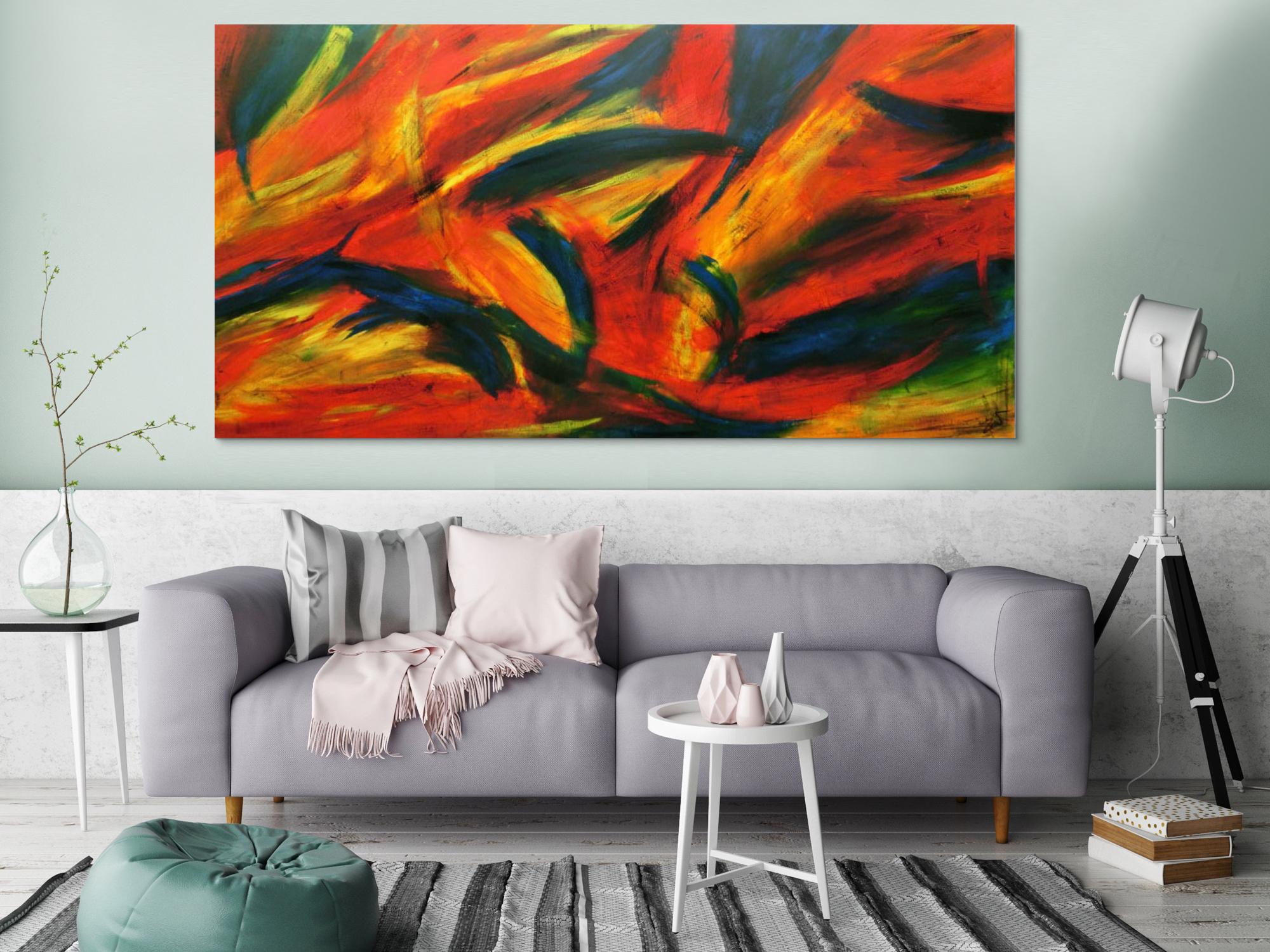 Abstraktes Acrylbild bunt 