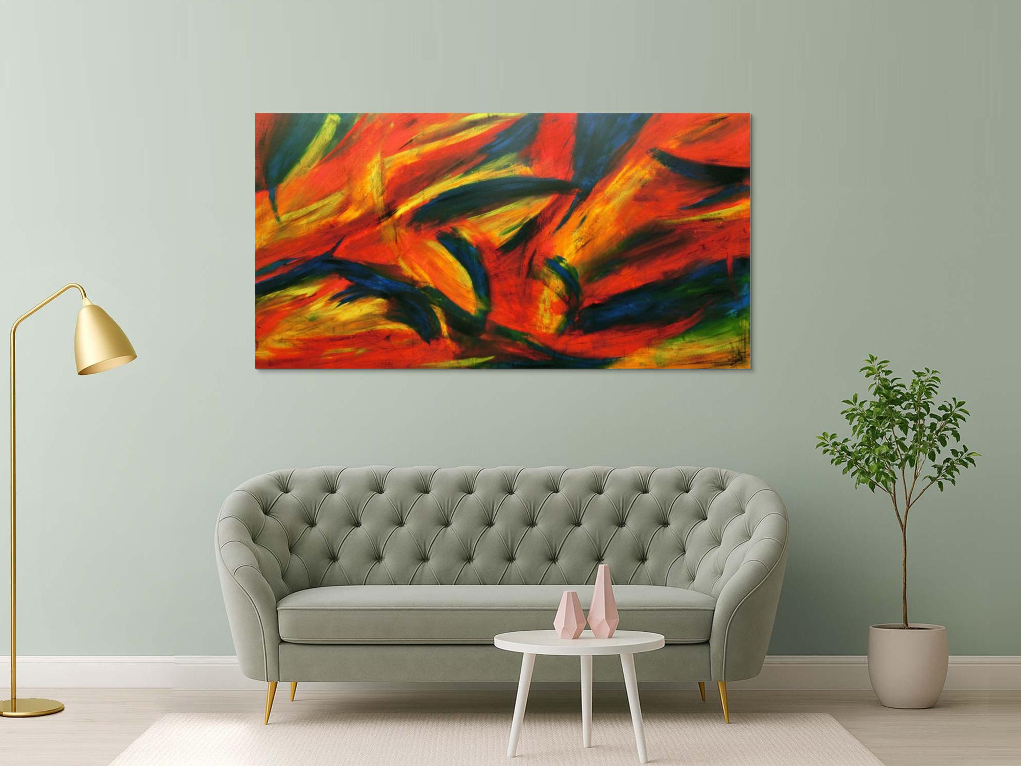 Abstraktes Acrylbild bunt 